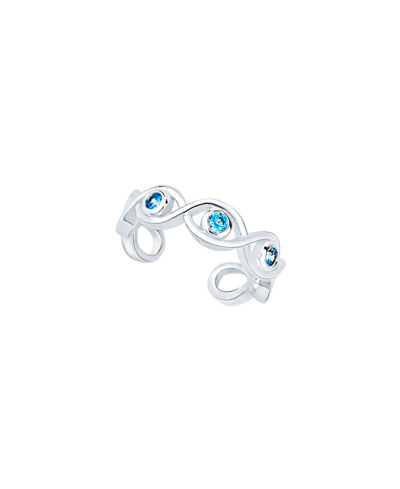 And Now This Blue Cubic Zirconia Toe Ring In Fine Silver Plated