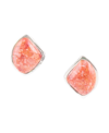 BARSE ABSTRACT STERLING SILVER AND GENUINE ORANGE SPONGE CORAL STUD EARRINGS