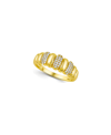 And Now This Cubic Zirconia Pave Ribbed Ring In Gold Plated