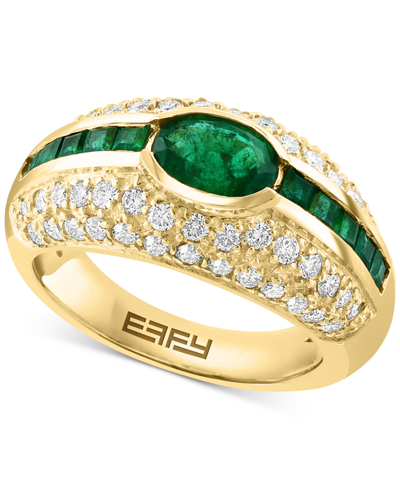 Effy Collection Effy Emerald (1-1/3 Ct. T.w.) & Diamond (3/4 Ct. T.w.) Ring In 14k Gold