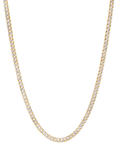MACY'S DOUBLE-SIDED CUBAN LINK 20" CHAIN NECKLACE (4.5MM) IN 10K TWO-TONE GOLD