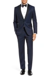 Ted Baker Josh Trim Fit Navy Shawl Lapel Tuxedo In Navy Blue