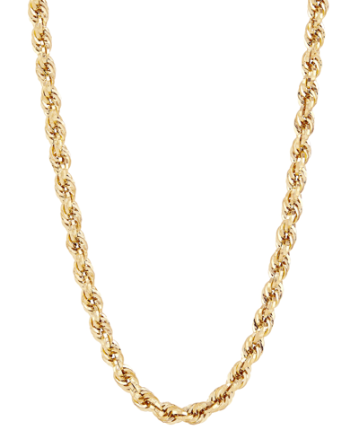 Macy's Evergreen Rope Link 22" Chain Necklace In 10k Gold, Created For  In Yellow Gold