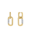 And Now This Crystal Hinged Hoop With Interlocked Drop Earrings In Gold Plated