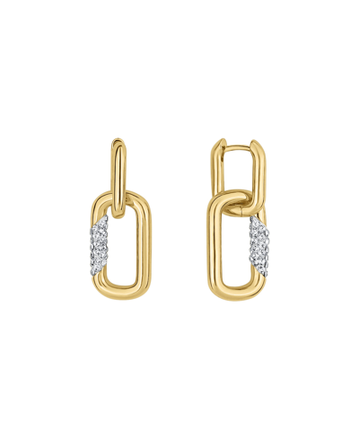 And Now This Crystal Hinged Hoop With Interlocked Drop Earrings In Gold Plated