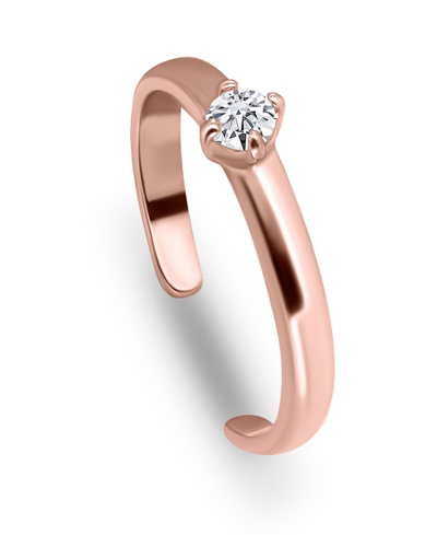 Giani Bernini Solitaire Cubic Zirconia 18k Rose Gold And Gold Over Silver, Sterling Silver Toe Ring In Rose Gold Over Silver