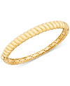 MACY'S POLISHED CROISSANT TWIST BANGLE BRACELET IN 14K GOLD-PLATED STERLING SILVER
