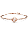 Swarovski Silver-tone Crystal Sparkling Dance Bangle Bracelet In White