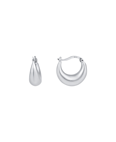 And Now This Warm Brushed Puff Hoop Earring In Fine Silver Plated