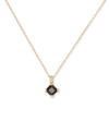 Kate Spade Pave & Square Cubic Zirconia Mini Pendant Necklace, 16" + 3" Extender In Jet/gold
