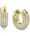 Swarovski Gold-tone Pave Crystal Dextera Hoop Earrings, 0.62" In Gold-tone