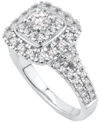 Macy's Diamond Halo Cluster Engagement Ring (1-3/8 Ct. T.w.) In 14k White Gold In White Gold