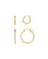 And Now This Gold Plated Crystal Stone Duo Hoop Set Earrings In Gold Plated