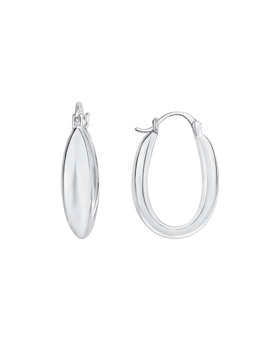 And Now This High Polished Oval Hoop Earring In Fine Silver Plated