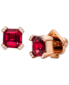 Kate Spade Pave & Square Cubic Zirconia Stud Earrings In Ruby/rose Gold