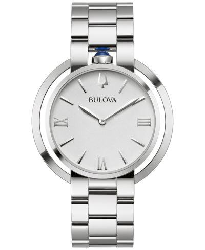 Bulova Women's Rubaiyat Stainless Steel Bracelet Watch 40mm In White/silver