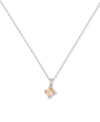 Kate Spade Pave & Square Cubic Zirconia Mini Pendant Necklace, 16" + 3" Extender In Clear/silver.