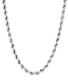 MACY'S EVERGREEN ROPE 26" CHAIN NECKLACE (5.3MM) IN 10K WHITE GOLD