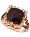 Le Vian Pomegranate Garnet (5-1/4 Ct. T.w.) & Diamond (5/8 Ct. T.w.) Statement Ring In 14k Rose Gold In Pomegranate Garnet