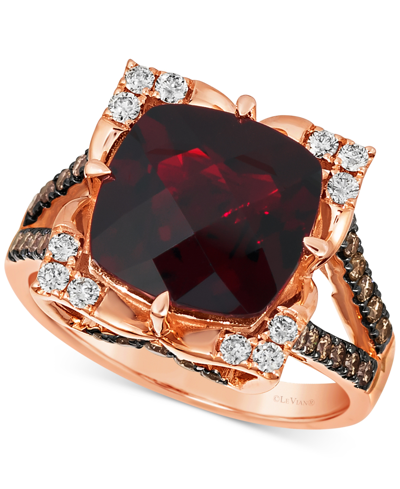 Le Vian Pomegranate Garnet (5-1/4 Ct. T.w.) & Diamond (5/8 Ct. T.w.) Statement Ring In 14k Rose Gold