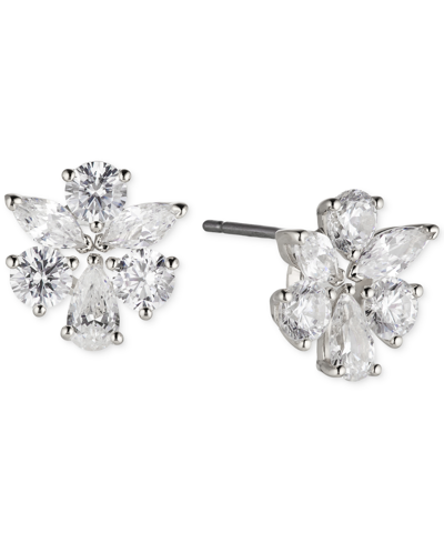 Eliot Danori Silver-tone Crystal Cluster Stud Earrings, Created For Macy's