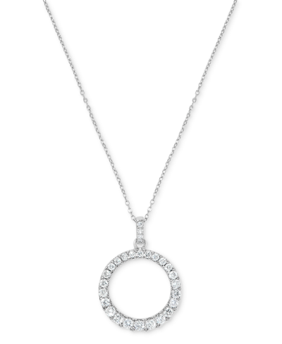 Macy's Diamond Circle 18" Pendant Necklace (5/8 Ct. T.w.) In 14k White Gold