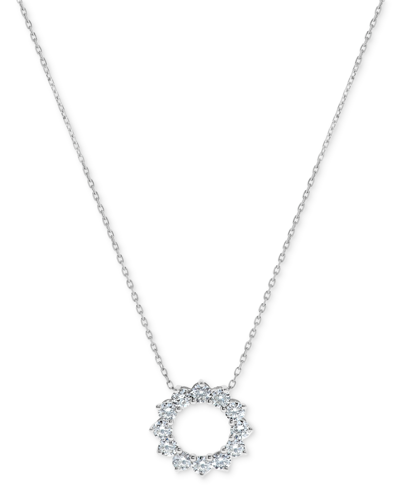 Macy's Diamond Circle 18" Pendant Necklace (2 Ct. T.w.) In 14k White Gold