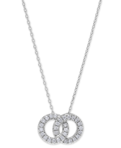 Macy's Diamond Interlocking Circle 18" Pendant Necklace (1/3 Ct. T.w.) In 14k White ,yellow Or Rose Gold In White Gold