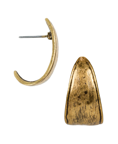 Patricia Nash Gold-tone Hammered J-hoop Earrings In Russian Gold