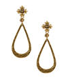 PATRICIA NASH GOLD-TONE FLORET & TEAR-SHAPE DROP EARRINGS