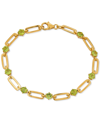 Macy's Garnet Paperclip Link Bracelet (4 Ct. T.w.) In 14k Gold-plated Sterling Silver (also In Citrine, Ame In Peridot