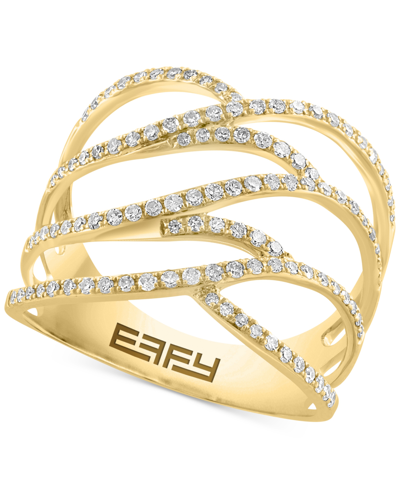 Effy Collection Pave Rose By Effy Diamond Ring (3/8 Ct. T.w.) In 14k Yellow Gold (also Available In Rose Gold & Whit