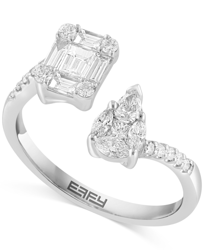 Effy Collection Effy Diamond Multi-cut Cluster Cuff Ring (3/4 Ct. T.w.) In 14k White Gold