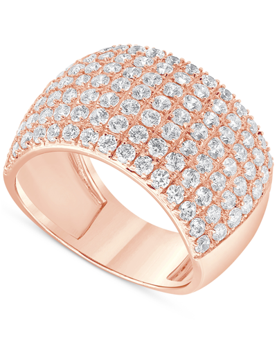 Macy's Diamond Multirow Cluster Statement Ring (2 Ct. T.w.) In 14k Gold In Rose Gold