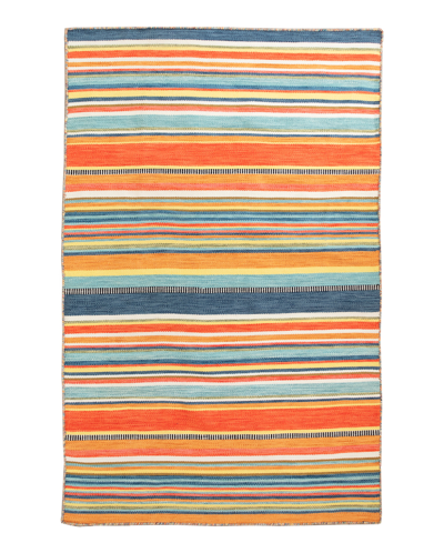 Liora Manne Sonoma Malibu Stripe 3'6" X 5'6" Outdoor Area Rug In Orange