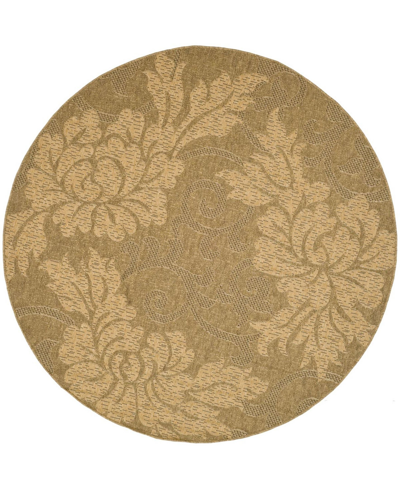 Safavieh Courtyard Cy6957 Gold And Natural 6'7" X 6'7" Round Outdoor Area Rug