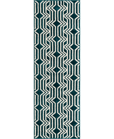 Vince Camuto Genoa 2' X 8'8" Runner Area Rug In Teal