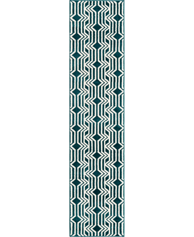 Vince Camuto Genoa 2' X 8'8" Runner Area Rug In Teal