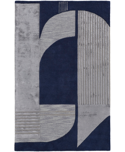 Simply Woven Nash R8850 5' X 8' Area Rug In Navy