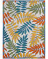 Nourison Aloha Alh18 7'10"x 10'6" Outdoor Area Rug In Ivory