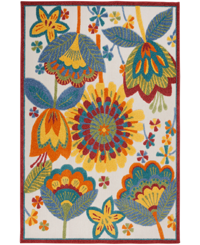 Nourison Aloha Alh25 3'6" X 5'6" Outdoor Area Rug In Multi