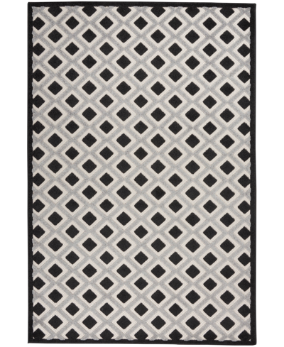 Nourison Aloha Alh26 5'3" X 7'5" Outdoor Area Rug In Black