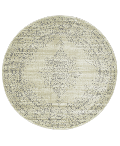 Km Home Closeout!  Cantu 3563 5'3" X 5'3" Round Area Rug In Beige