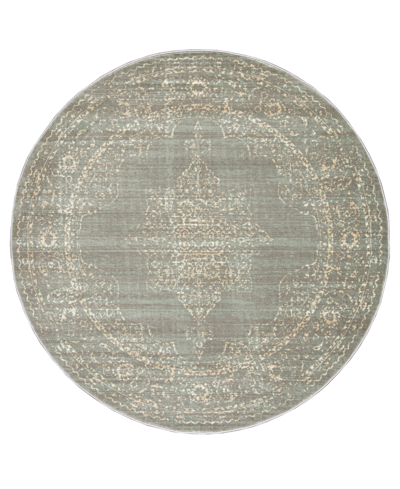 Km Home Closeout!  Cantu 3563 5'3" X 5'3" Round Area Rug In Gray