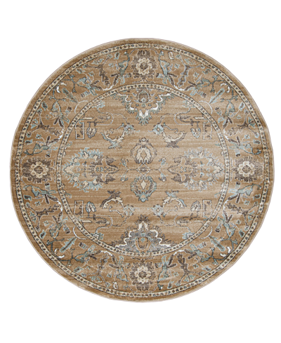 Km Home Closeout!  Cantu 3562 5'3" X 5'3" Round Area Rug In Beige