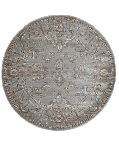 Km Home Closeout!  Cantu 3562 5'3" X 5'3" Round Area Rug In Gray