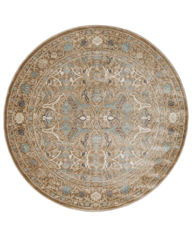 Km Home Closeout!  Cantu 3564 5'3" X 5'3" Round Area Rug In Beige