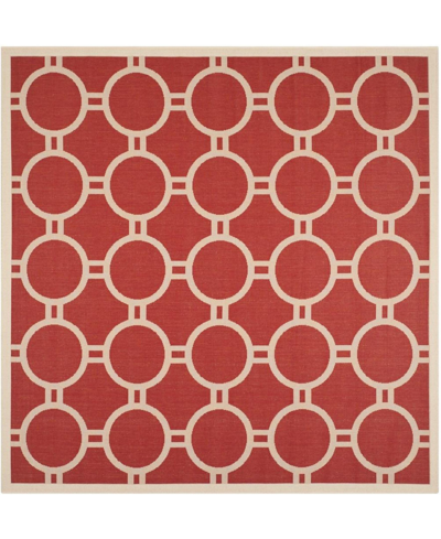 Safavieh Courtyard Cy6924 Red And Bone 7'10" X 7'10" Sisal Weave Square Outdoor Area Rug