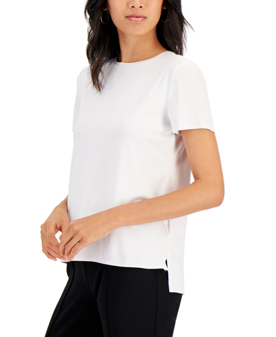 Alfani Women's Crewneck T-shirt, Created For Macy's In White