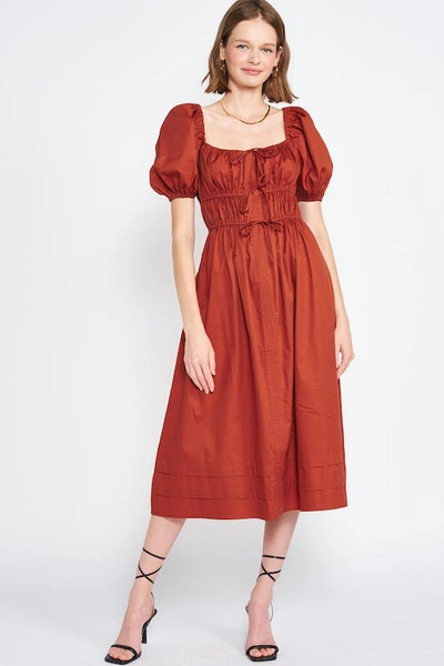 En Saison Sveta Midi Dress In Cognac | ModeSens